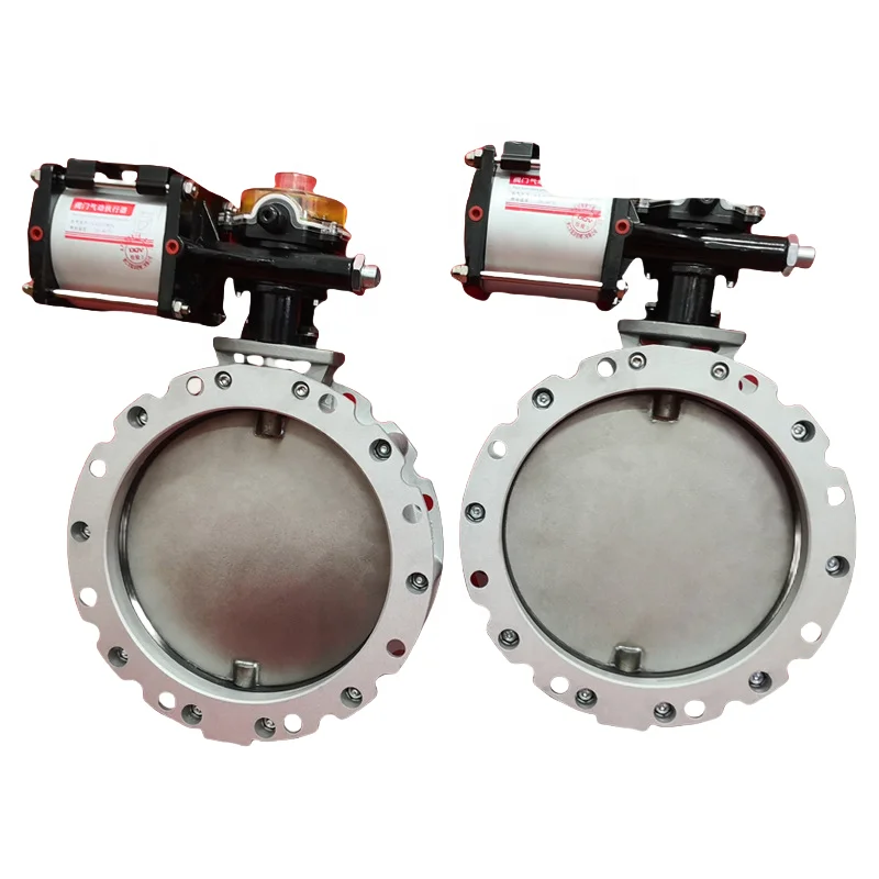 

Pneumatic Dust butter fly Valve DN100 Single / Double Flange butter fly Valve Plate Disk Valve Stainless Steel Cement Mixing Pla