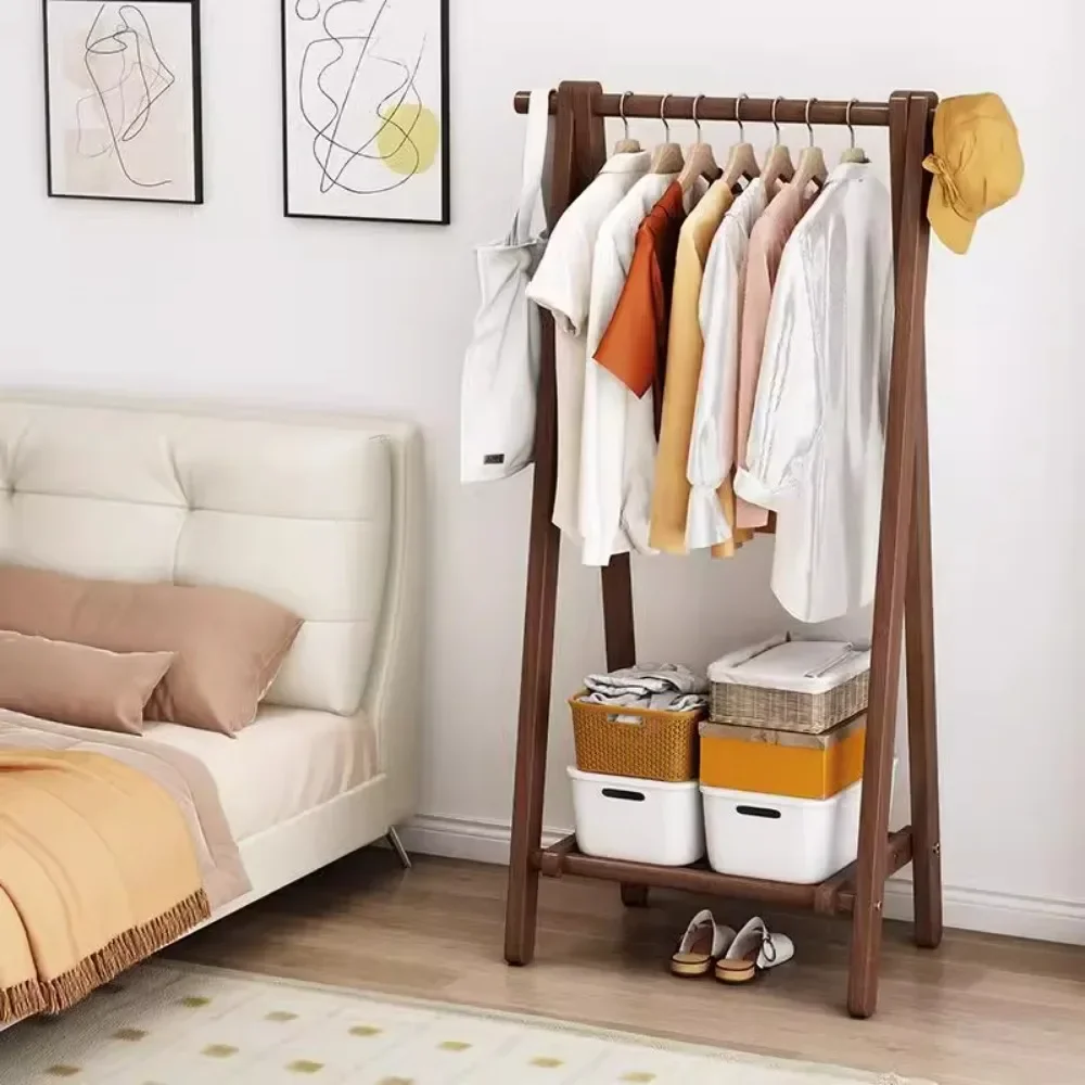 Aesthetic Drying Clothes Rack Wood Minimalist Design Organizer Clothes Rack Stand Floor Modern Porte Manteaux Home Decoration