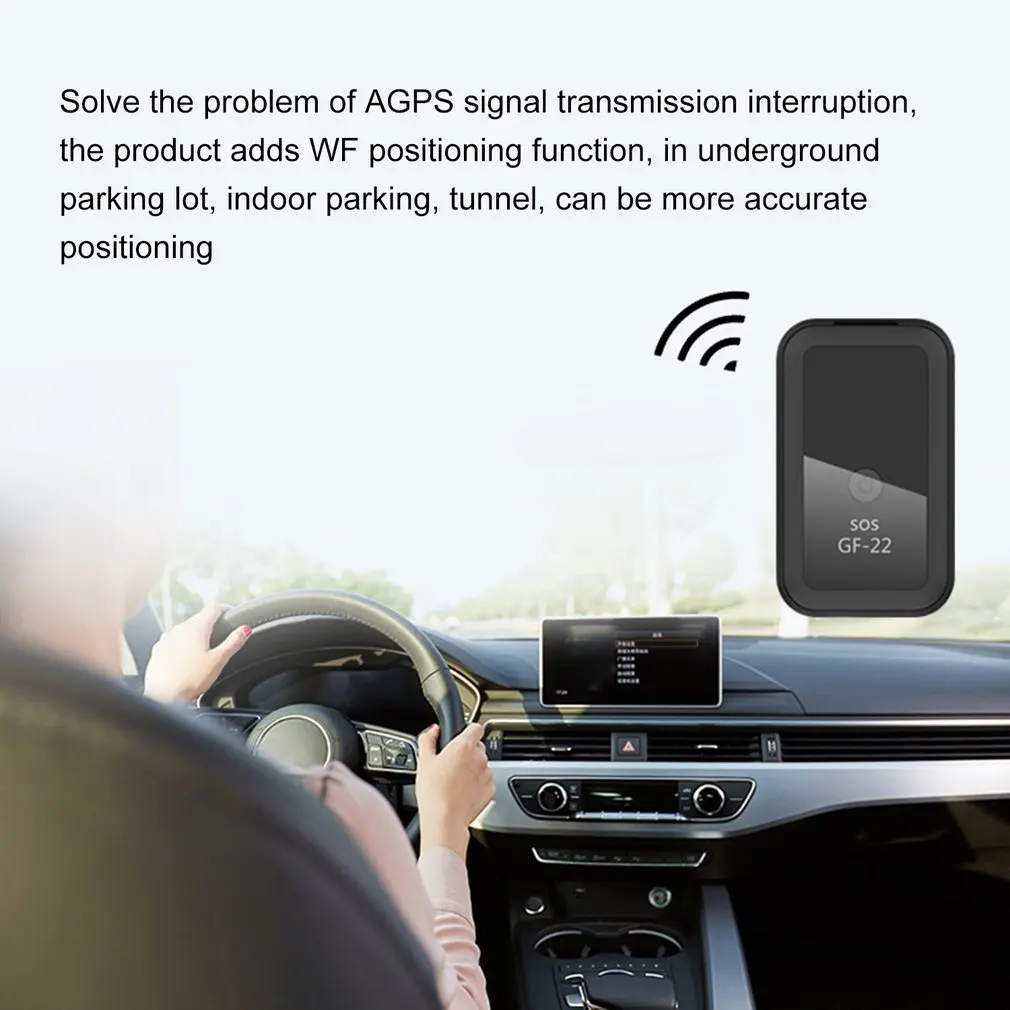 GF-22 Car Tracker Mini Car GPS Locator Anti-Lost Recording Tracking Device With Voice Control Phone Wifi + LBS + AGP Position