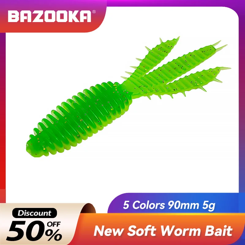

Bazooka 10pcs 90mm/5.6g Fishing Lure PVC Sinking Swimbait Carp Bait Silicone Soft Shad Wobblers JIG Worm Pike Bass