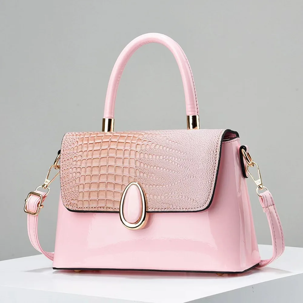 

Korean Style Women Handbag Trendy PU Leather Pearlite Layer Shoulder Bags Small Square Pocket