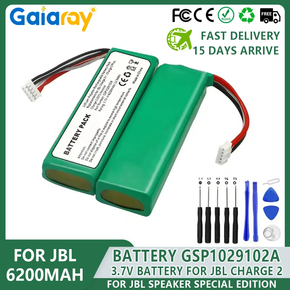 6200mAh 3.7V Battery For JBL Charge 2 Rechargeable Batteries GSP1029102A For JBL Speaker Special Edition Lithium Battery Pack