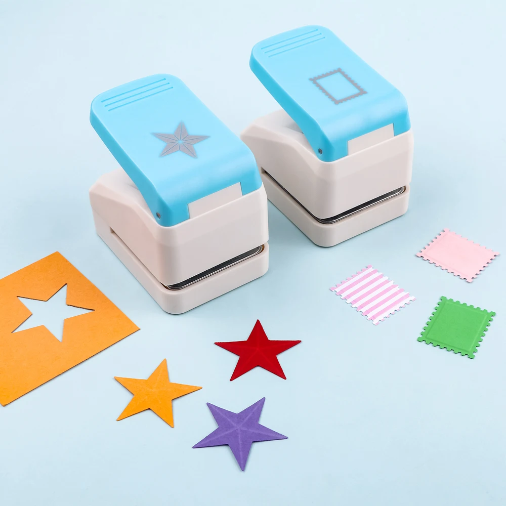 3D Star/Postage Stamp Embossing Punch DIY Punches Score Tools for Scrapbooking Journaling Paper Hole Punch Craft DIY Card Making