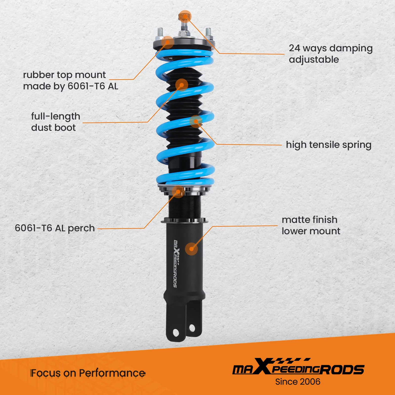 New  Coilover Suspension Kit for H onda S2000 BASE MODEL/TYPE V AP1/AP2 2000-2009 Shock Absorber