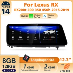 Car Radio Android 14 Auto CarPlay Multimedia Player For Lexus RX RX200t Rx300 Rx350 Rx450h RX400h Navigation GPS DSP Stereo