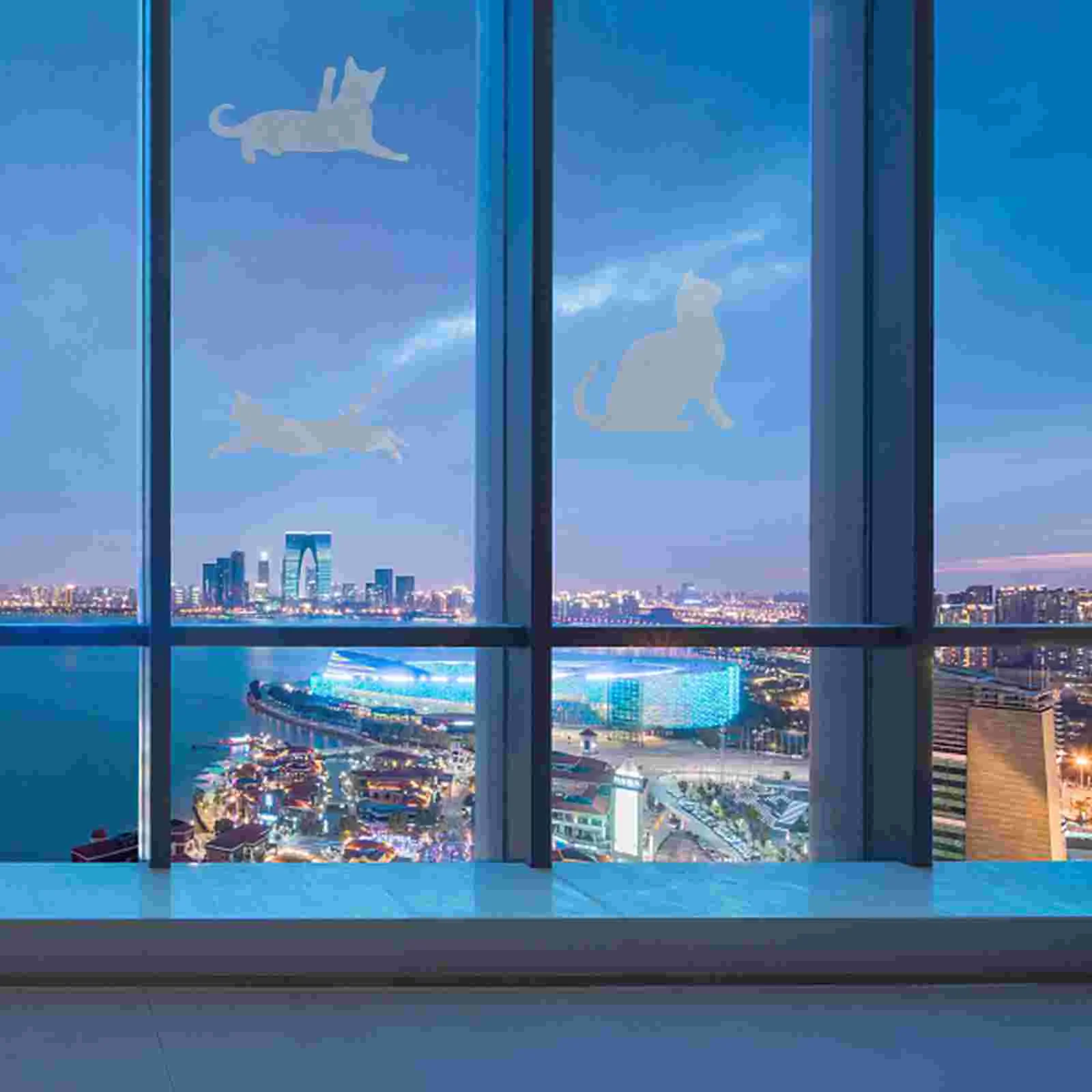 9 Pcs Cat Glass Window Removable Decal Practical Sticker Stickers Decorate Shop Pvc Static Anti-Collision Clings