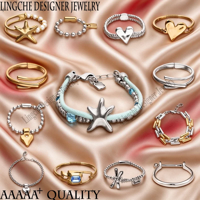 New Original Spanish Designer Jewelry High Quality Handmade 925 Silver Bracelet Collection of Unisex Couple's Bangle Luxury Gift