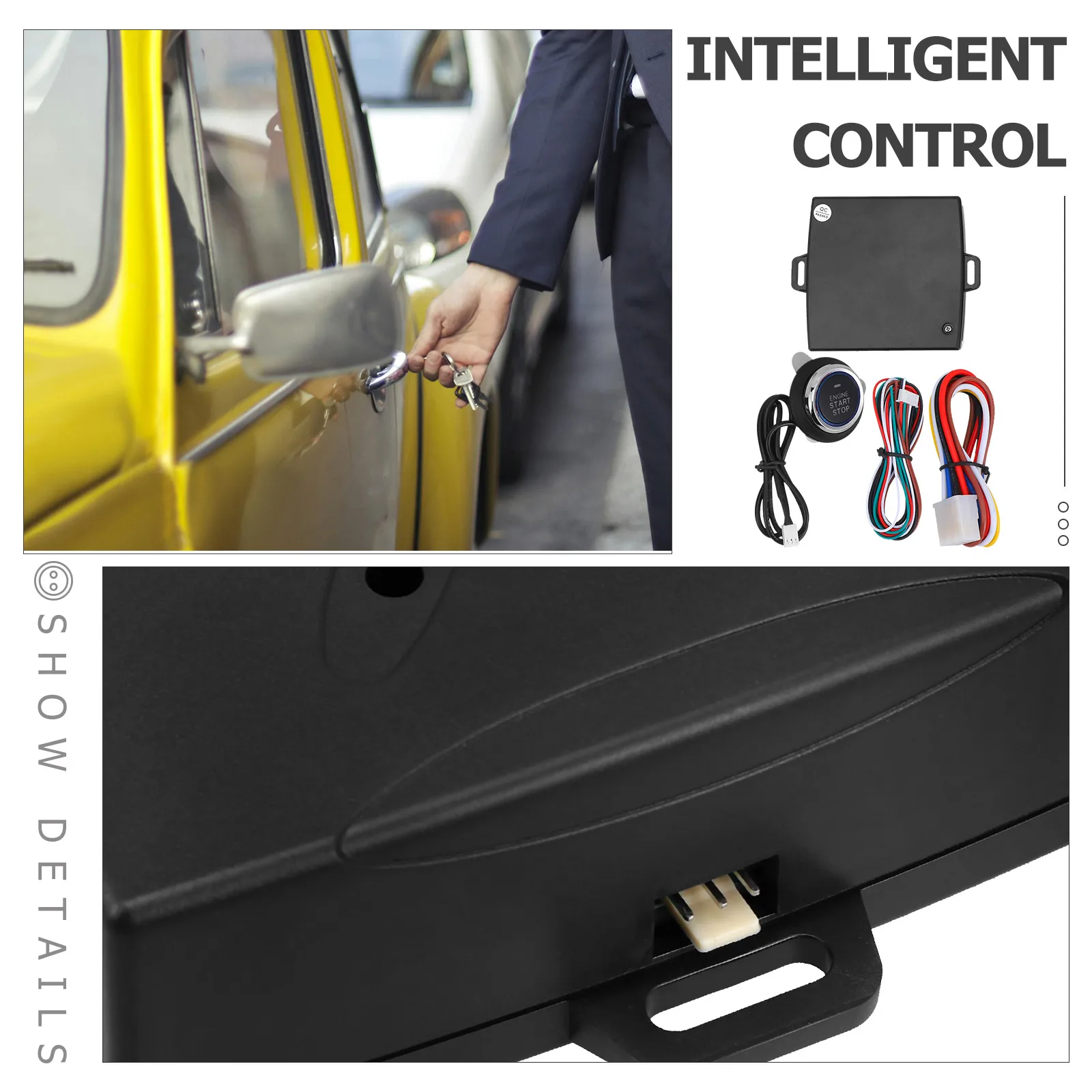 

Universal Car Ignition Switch Kit Push Start Stop Button Black Vehicle Alarm Key Start Electrical Equipment Auto
