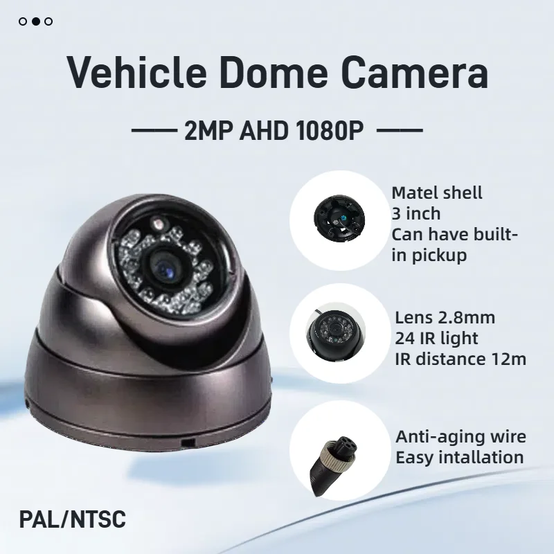 

Vehicle 3 inch metal dome camera infrared night vision car camera for car school bus truck inside viewing
