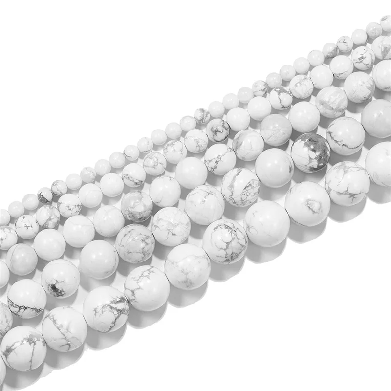 Natural Stone White Howlite Turquoise Round Loose Beads 15" Strand 4 6 8 10 12MM Pick Size For Jewelry DIY Accessories image 5