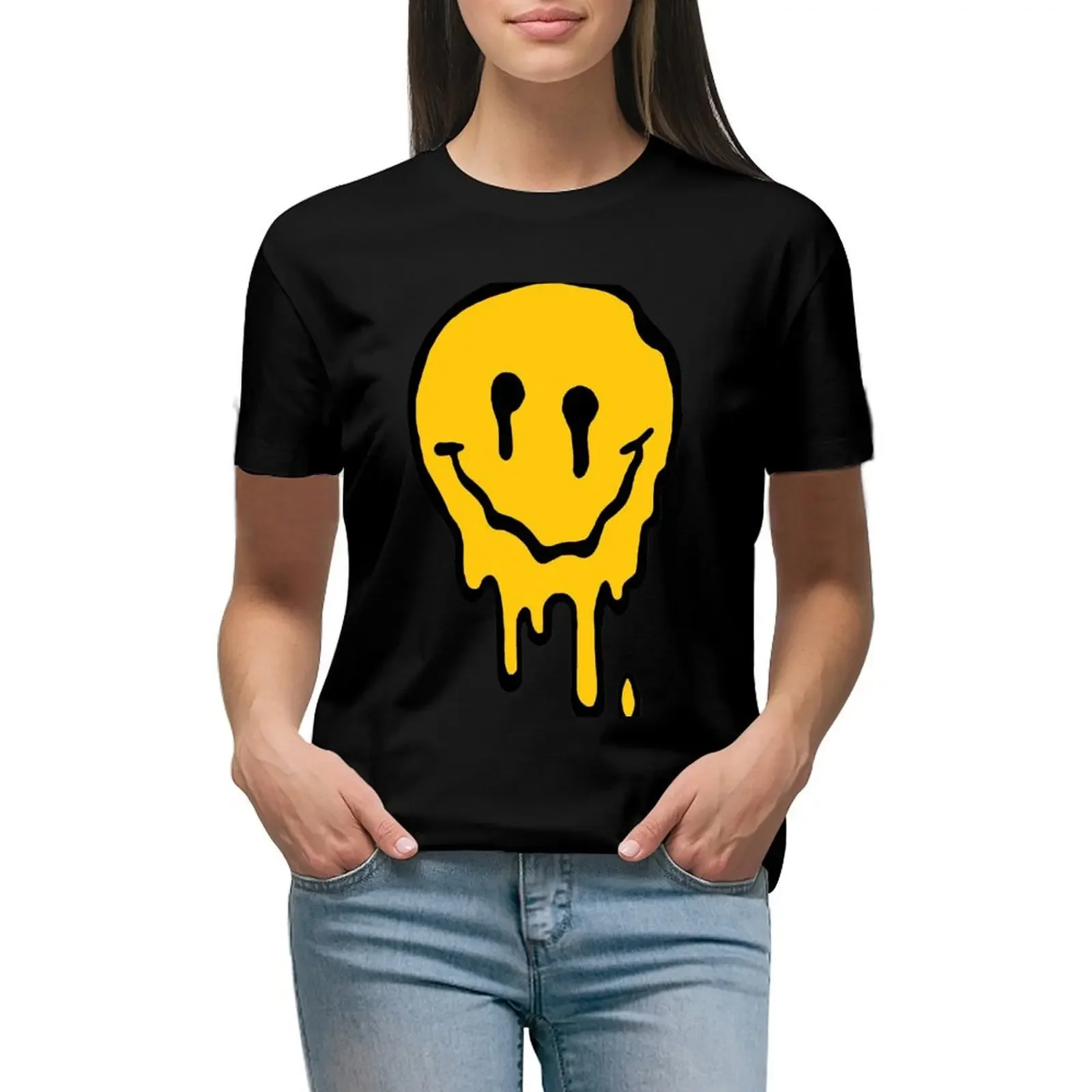 

ACID SMILE T-Shirt funnys Female clothing animal print shirt for girls rock and roll t shirts for Women