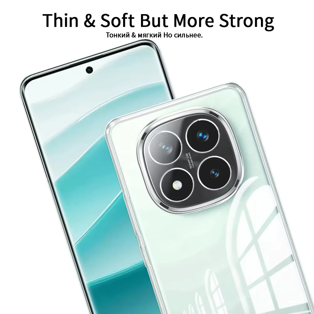 Transparente, stoßfeste Handyhülle für Xiaomi Redmi Note 14 13 12 11 10 9 8 7 Pro Plus 12C 13C 14C Vollständige Kameraschutzhülle