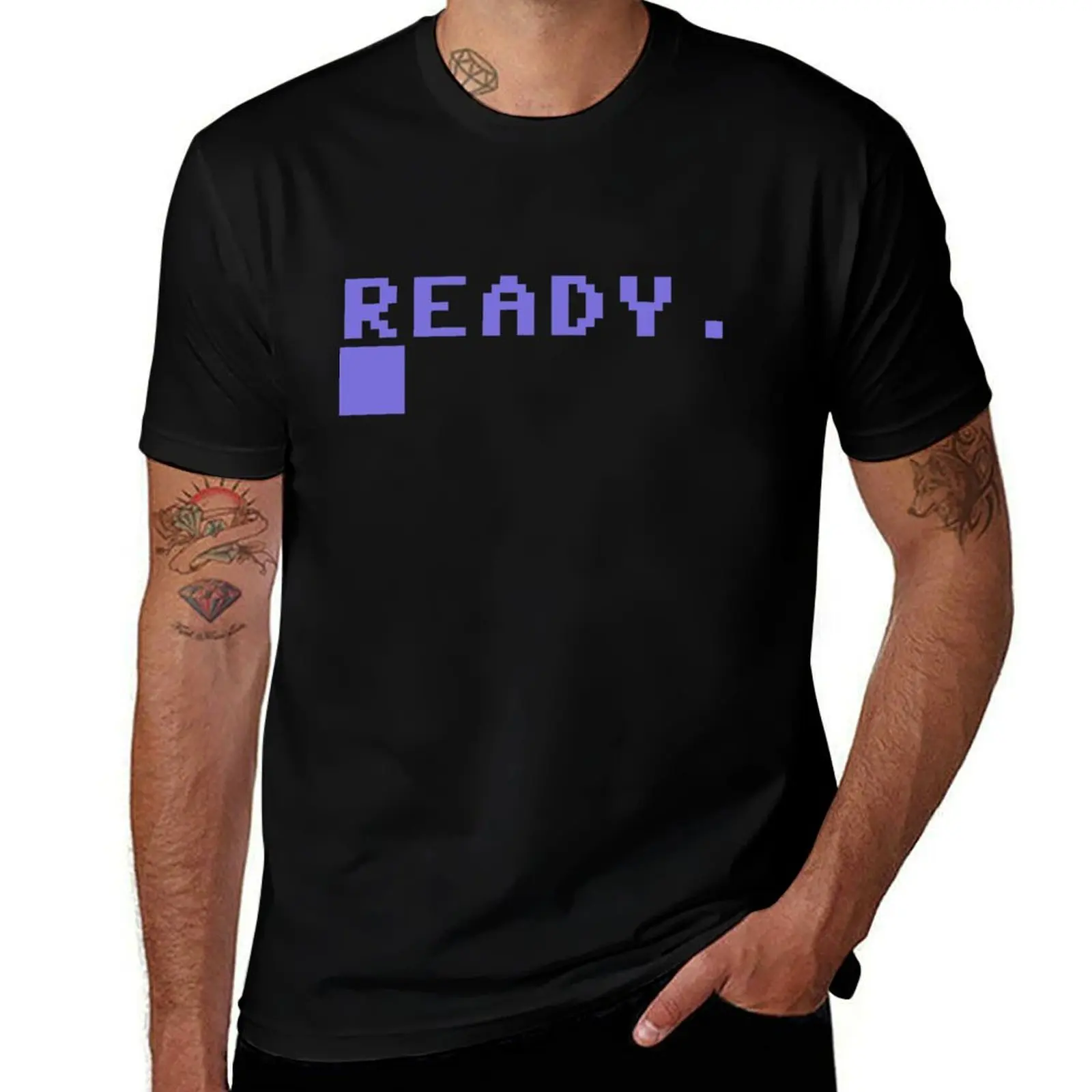 

Commodore 64 command prompt T-Shirt summer clothes summer tops anime shirt vintage graphic tee mens plain t shirts