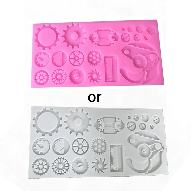 Silicone Mold Steampunk Theme Heat-Resistant Fondant Mould Sugarcraft Molds for DIY Soap Cake Baking Clay Crafts