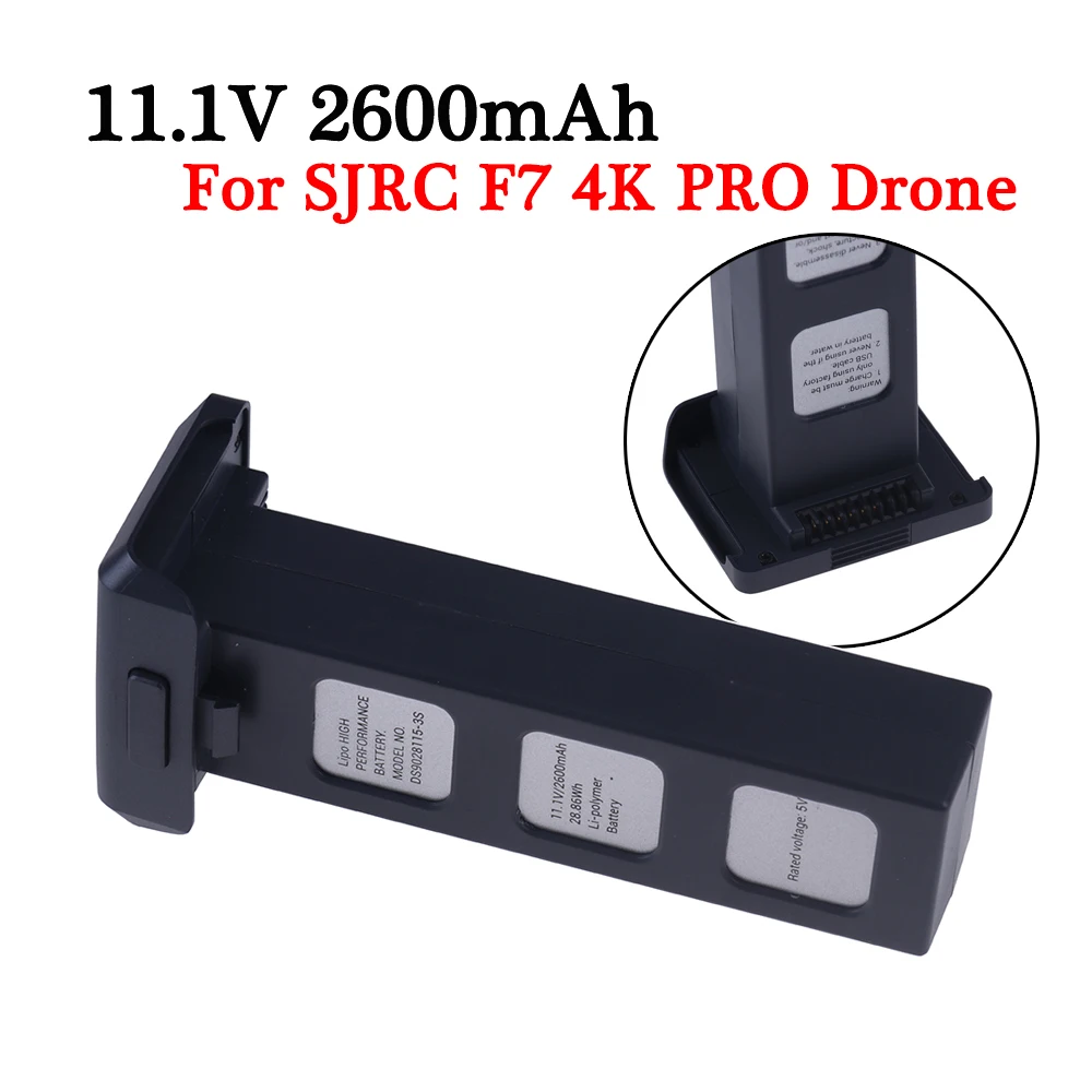 Drone Battery For SJRC F7 4K PRO Camera Drone 11.1V 2600mAh Lithium Batteries Spare Parts 11.1V F7 Drone Battery