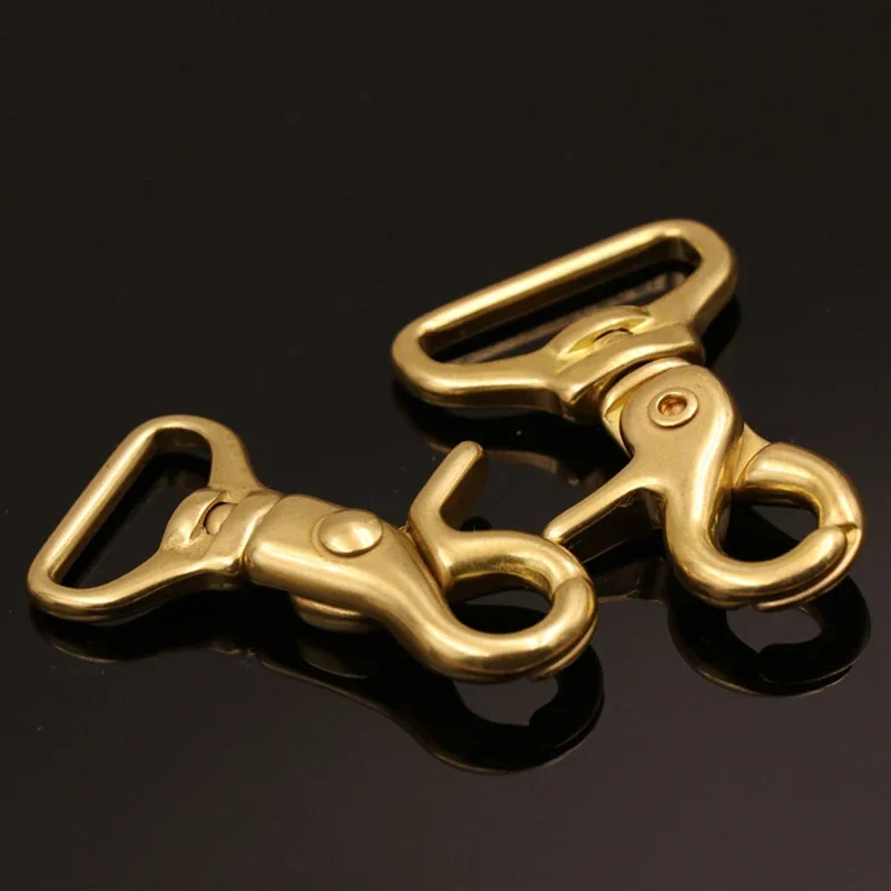 1x Solid Brass Trigger Clips Swivel Eye Bolt Snap Hook Lobster Clasps for Leather Craft Bag Strap Belt Webbing Pet Rope Leashes