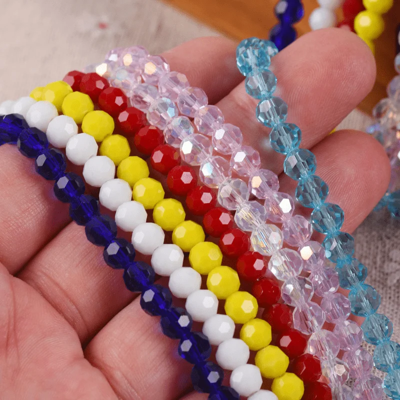 3mm/150Pcs/4mm/100pcs Round Spacer Glass Beads For Jewelry Making Diy Accessories Colorful Faceted Crystal Beads
