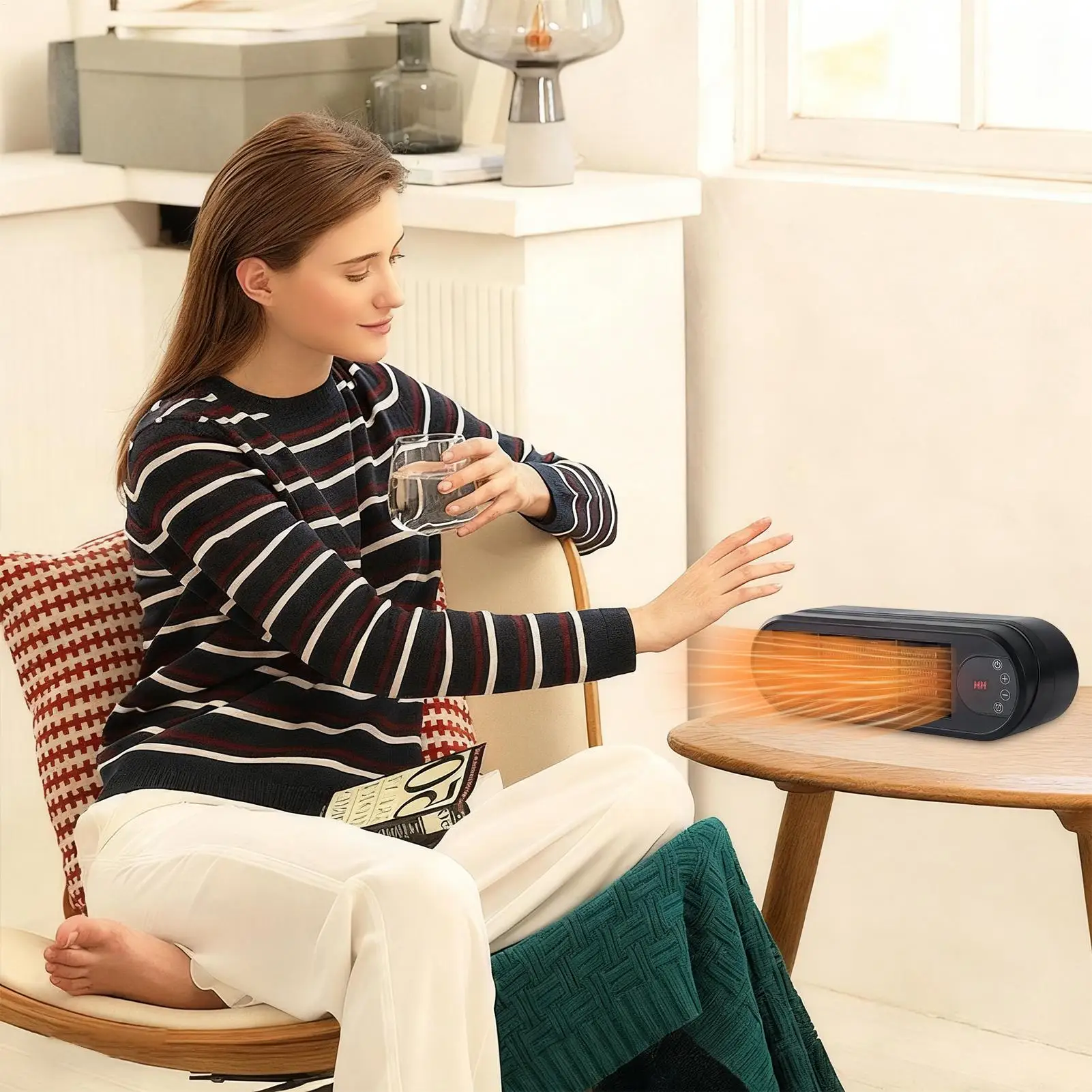 

Desk Space Heater Heating Equipment Quiet Electric Room Heater For Bedroom Living Room Office Apartment Garage Basement Study