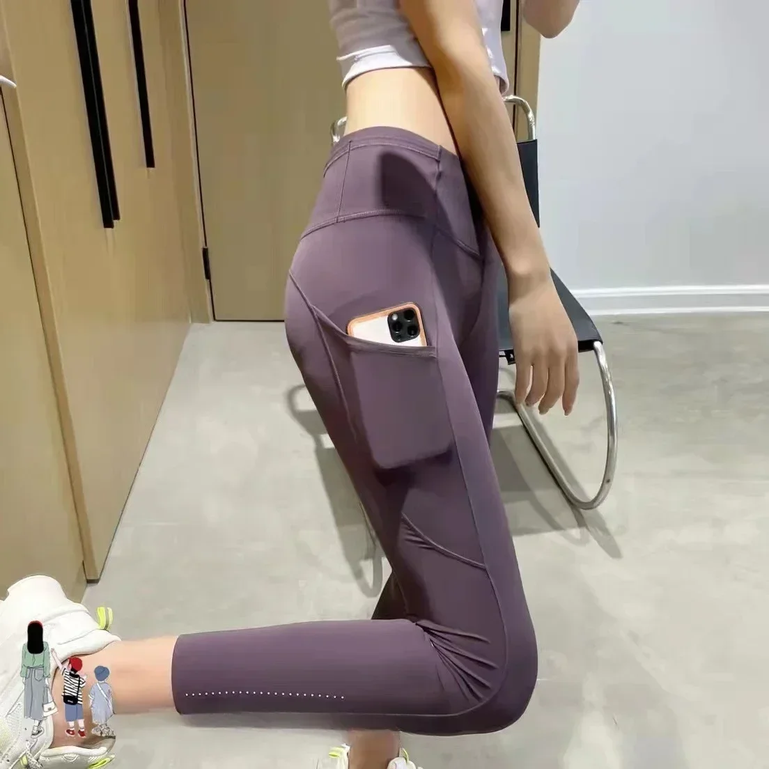 Citroen Vrouwen Snel Gratis Yoga Broek Hoge Taille Elasticiteit Multi-Pocket Workout Sport Leggings Casual Enkelband Gymbroek