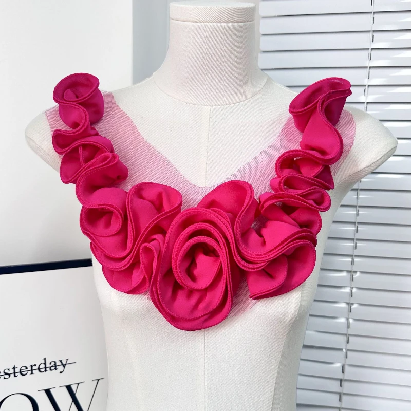 Handgefertigte, plissierte Blumenbroschen für Damen, elegante Anstecknadeln, Hochzeit, Tanzkleid, Dekoration, Kleidungszubehör – Detail 5