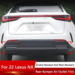 QHCP Rear Bumper Strip Lower Decor Trim Stainless Steel Rear Bumper Air Vent Sticker Garnish Fit For Lexus NX 260 350H 400H 2022