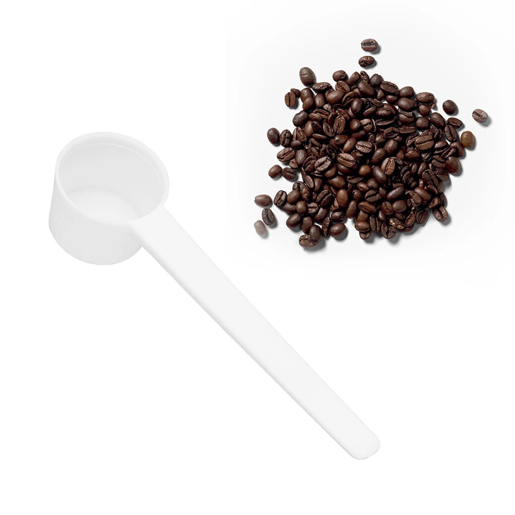 

50pcs 5g Plastic Coffee Measuring Spoon for Milk Powder Liquid Seasoning Refillable Reusable Scoops (White)