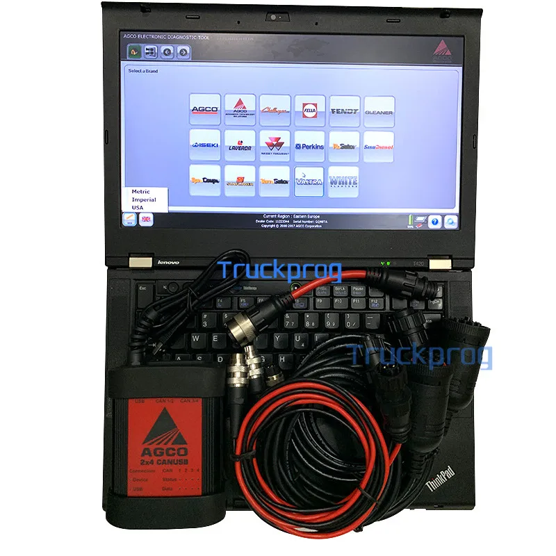 Ready to use for AGCO CANUSB EDT Interface Electronic Diagnostic Tool Heavy Duty Agricultural Diagnosis Scanner+T420 Laptop