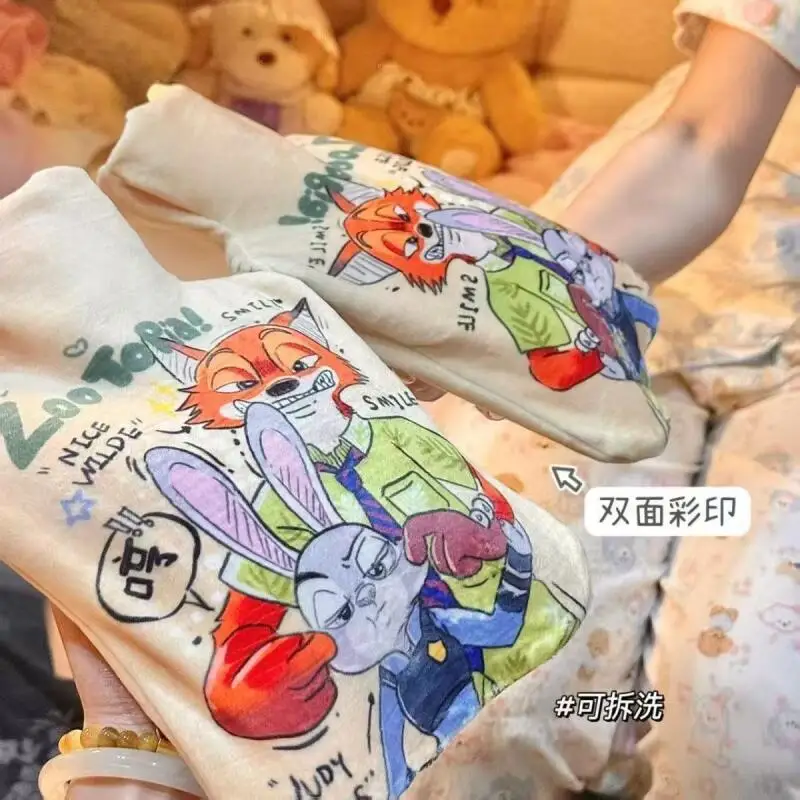 1000Ml Disney Zootopia Judy Hopps Nick Wilde bolsa térmica de relleno de agua de felpa invierno cálido manos pies desmontable amigo regalo de cumpleaños