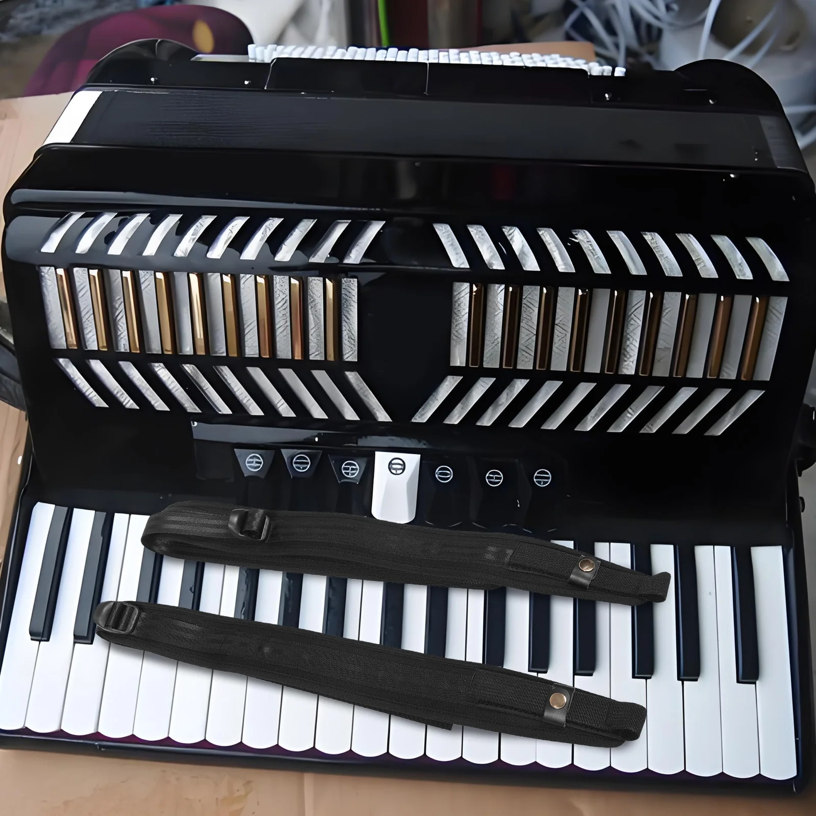 

1Pair Nylon Accordion Straps Universal Adjustable Comfortable Shoulder Harness for Accordion Players Daily Use Support