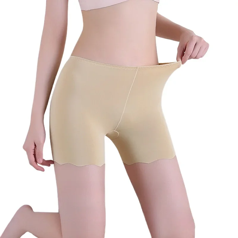 

Women's Ice Silk Safety Pants Summer anti glare no trace no rolled edges Thin Base Shorts Safety Underwear Panties short pants
