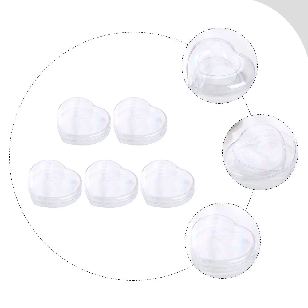 

5Pcs Heart Shape Gift Boxes Transparent Plastic Candy Storage Boxes Valentine's Day Wedding Favor Packing Box Gift Container
