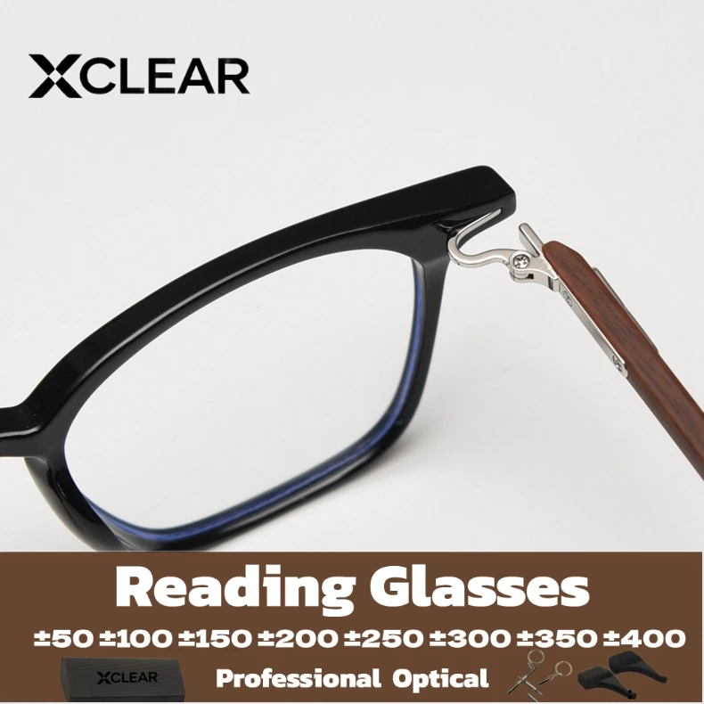 XCLEAR New Square Oversize Frame Anti Blue Light Myopia Eyewear Anti-reflection Reading Glasses Customizable Progressive Glasses
