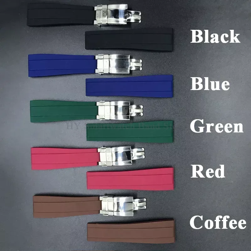 20mm Silicone Watch Strap for Rolex Daytona Submariner Water Ghost Waterproof Rubber Watch Band Men Women Bracelet Accessories