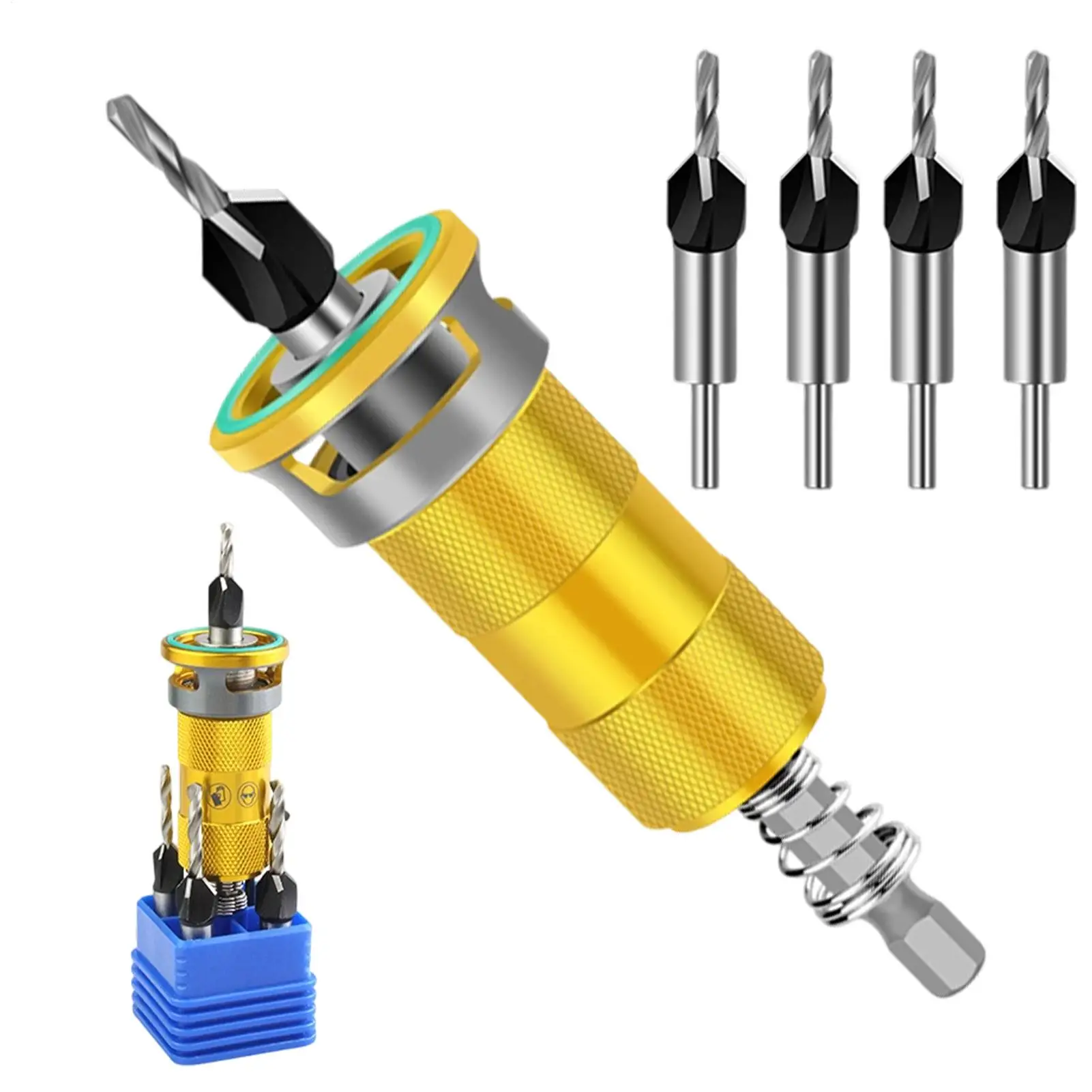 

Countersink Drill Bit Set Metal 4-Flute Woodworking Tools 4 Pieces Countersink Drill Bit Set for Wood for Cabinet Furniture Home