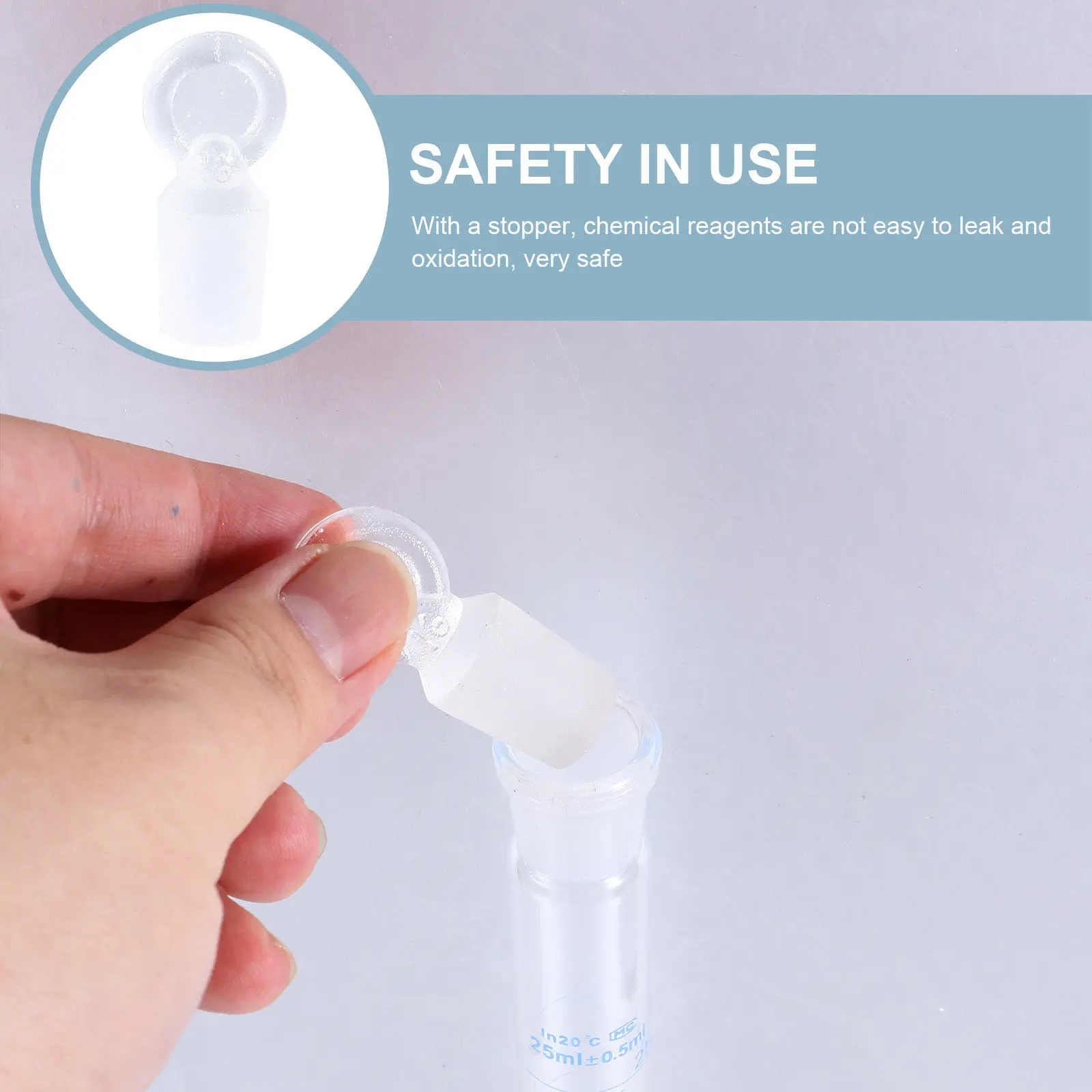 1Pcs Thick Glass Measuring Cylinder 25Ml Laboratory Graduated Cylinder Stopper Safe Chemical Reagent Leak Proof Science