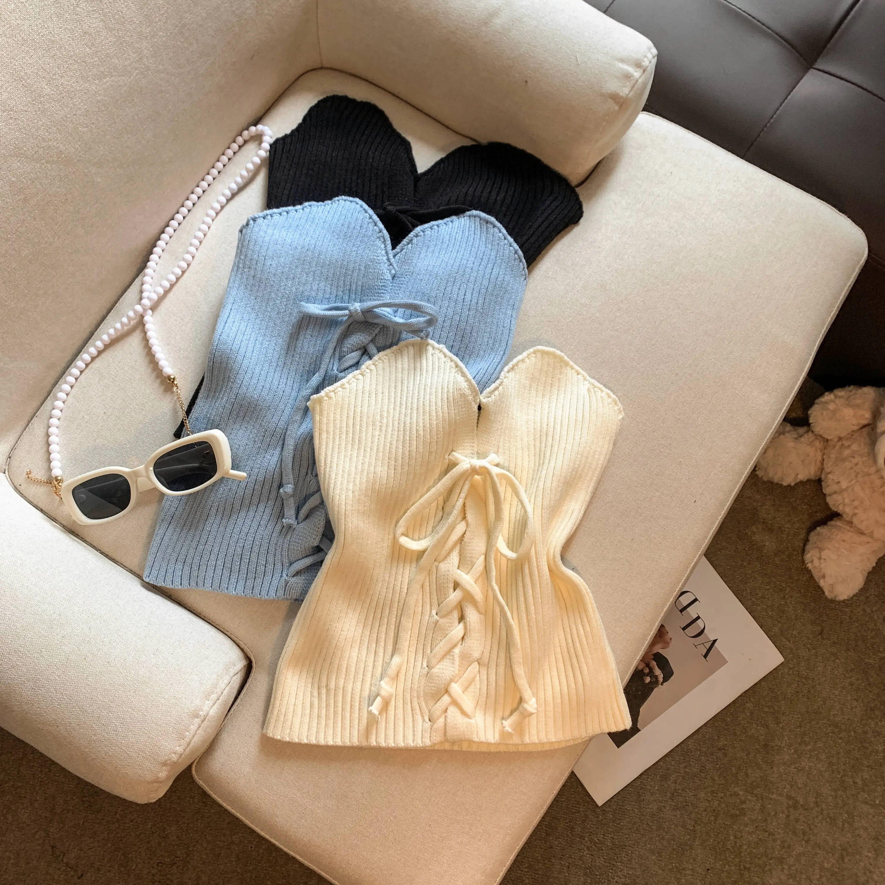 

New Women Backless Sexy Camisole Sexy Crop Tops Vest Casual Female Strapless Summer Outfits Tops Fitness Elastic Camis