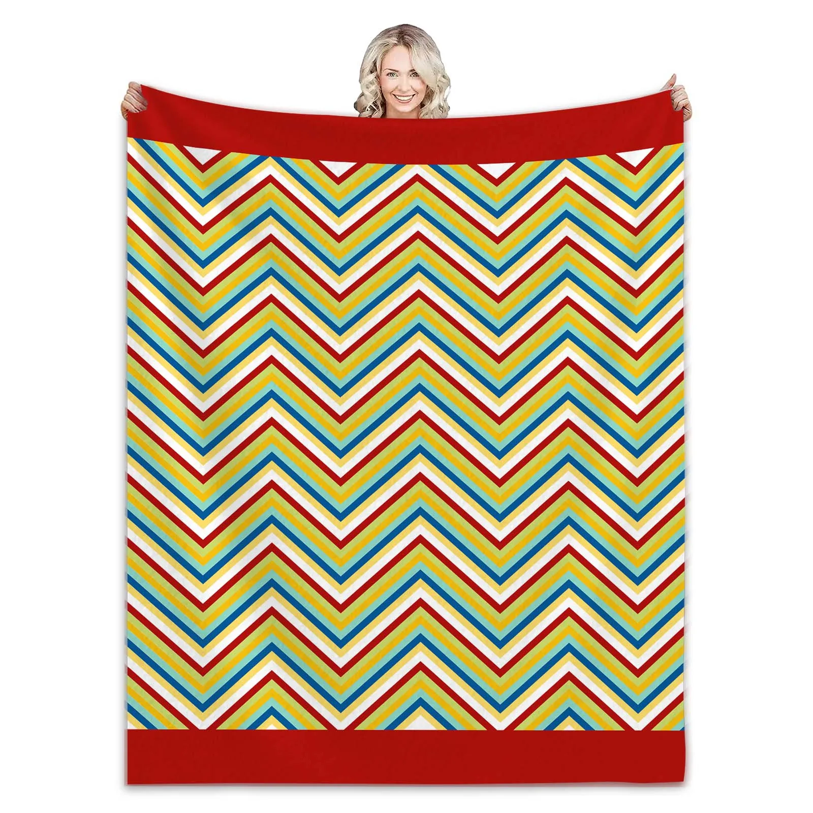 

Color-Changing Flannel Throw Stripe Blanket Basketball Leaf Flag Comfortable Soft for Sofa Irregular Pattern Fluffy Blanket
