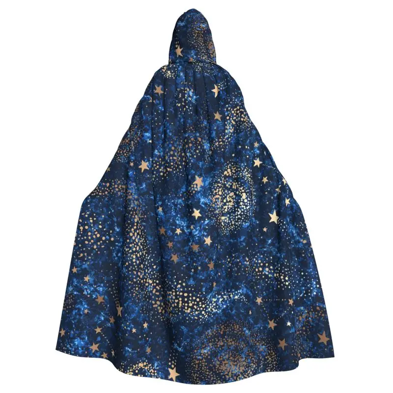 Capa larga con capucha para adultos, capa de vampiro Reversible con capucha para fiesta de bruja, estrella del zodiaco, constelación de galaxia espacial