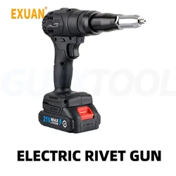 21V Electric Rivet Gun Fully Automatic Core Pulling Rivet Gun Adjustable Mao Nail Machine Pull Nail Gun Lithium Ion Riveting Gun