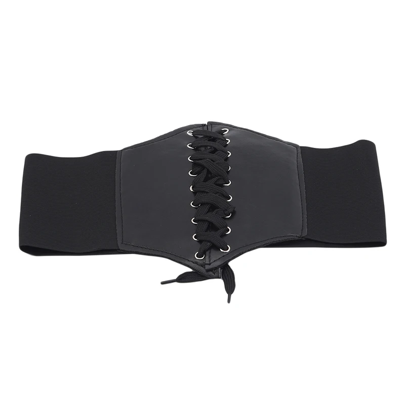 Women\'s Bandage Corset Belt Cummerbund Gothic Fashion PU Leather Lace-up Corset Belts For Girl Slimming Vintage Waist Seal