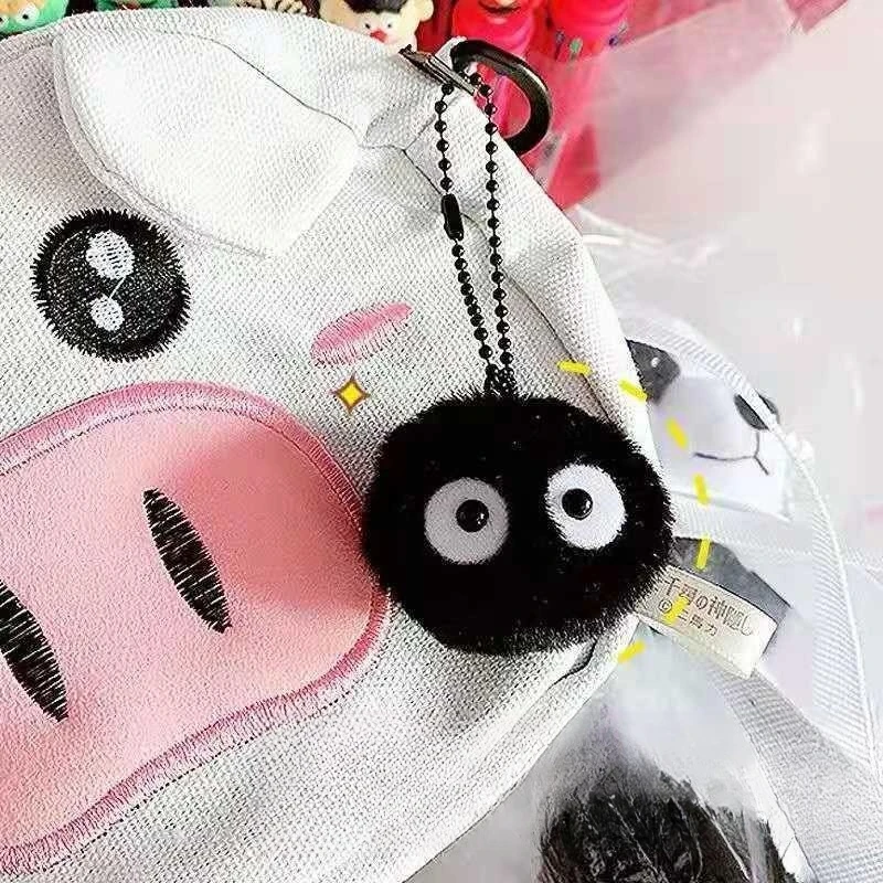 1 piece of plush small coal ball keychain Qianyuan Qianxun pendant suitable for Miyazaki Hayao anime fans backpack charm courtya