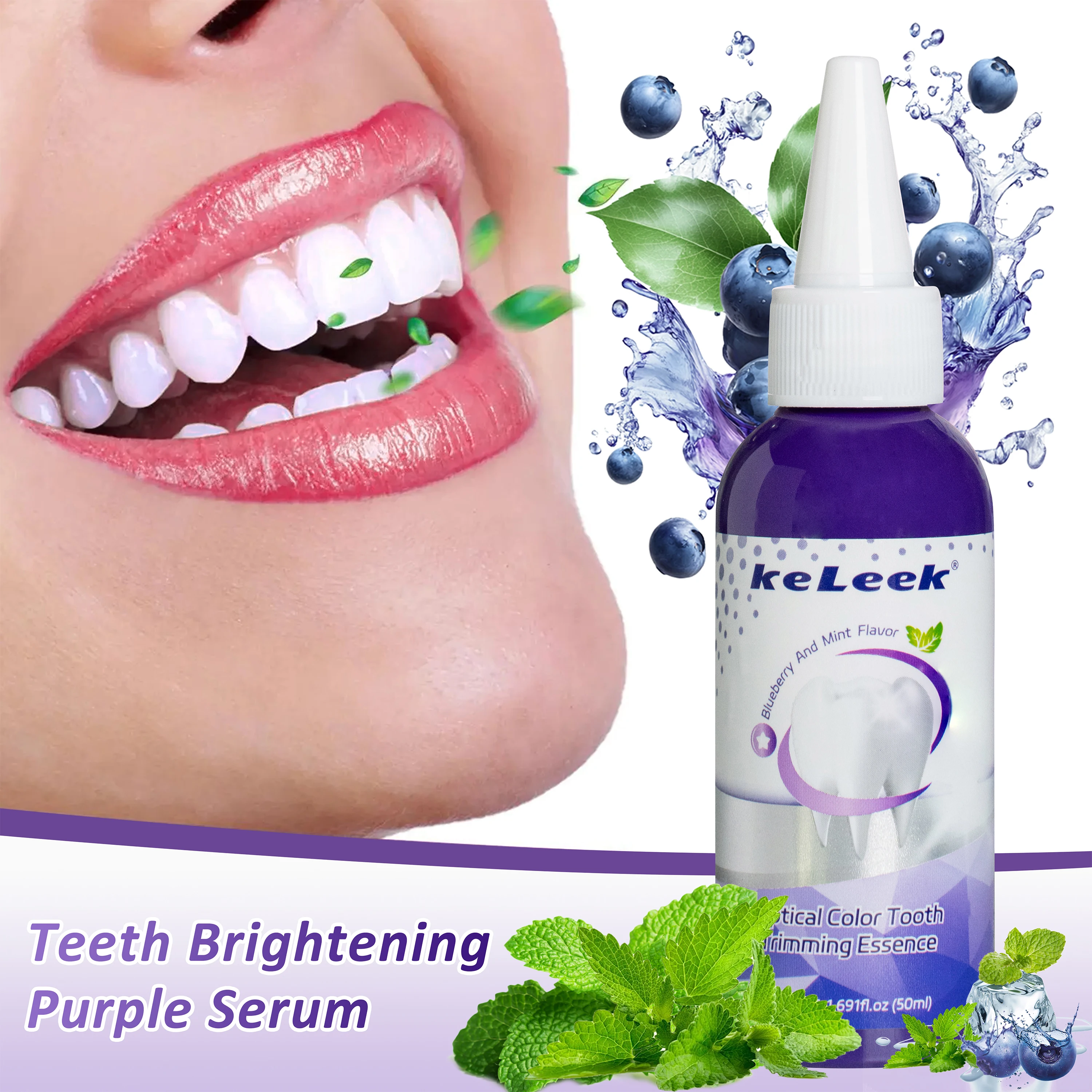 

1pc mint purple toothpaste, deeply cleanses and freshens breath, lightweight and portable, whitening toothpaste