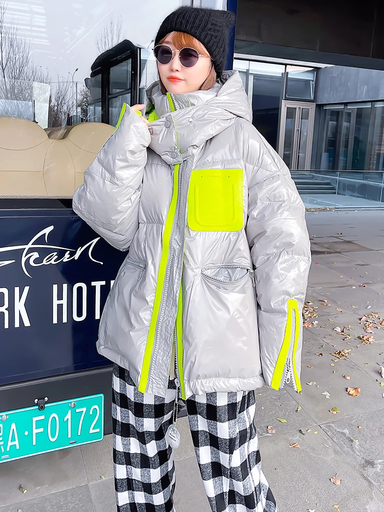 Women Down Jacket Winter Warm Hooded Parka Outwear Short Bread 90White Duck Down Coat For Woman Windproof Thick Jackets doudoune