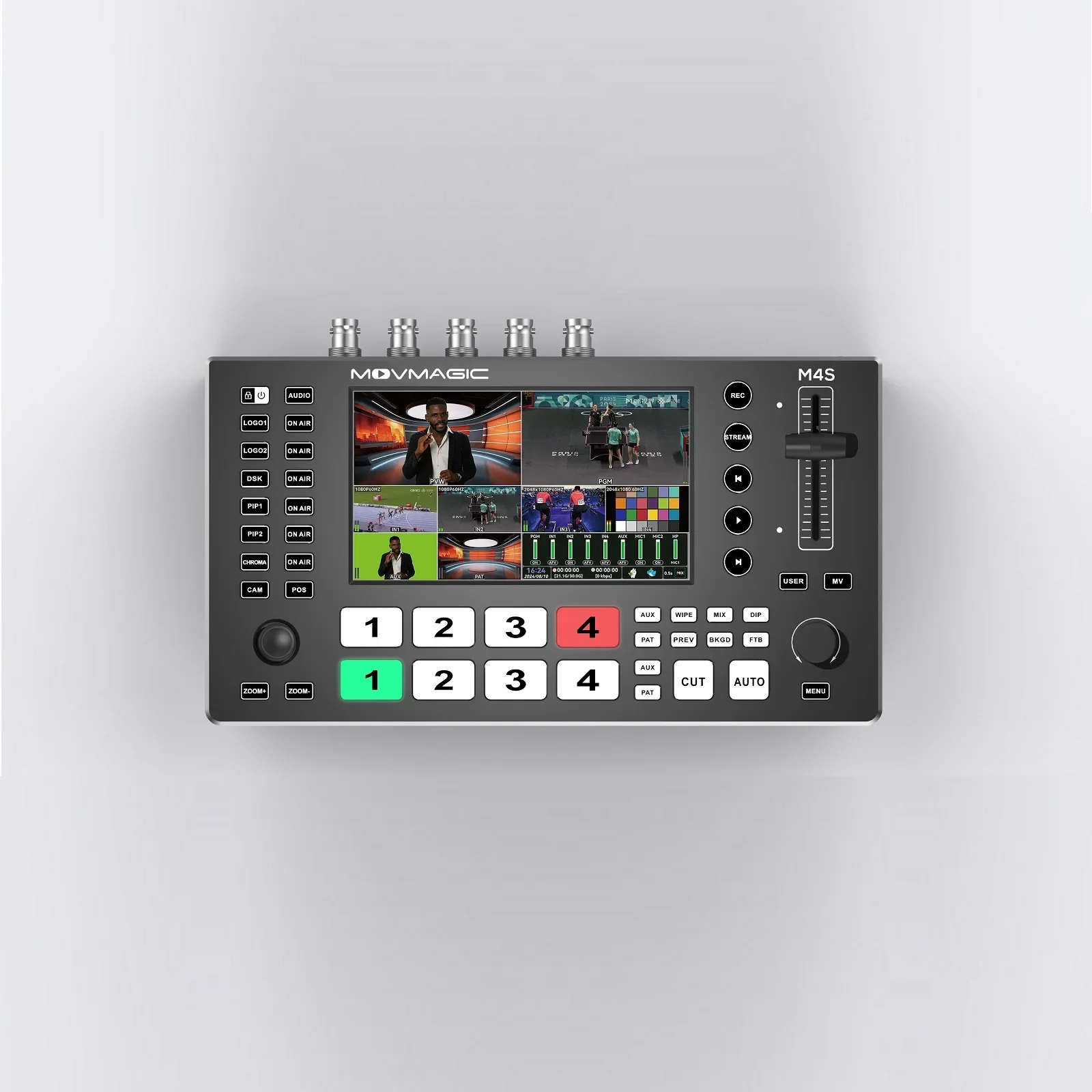 Movmagic M4S 5-Channel HD SDI Switcher with Multi- vi ew, Ideal for Live Streaming & Broadcast