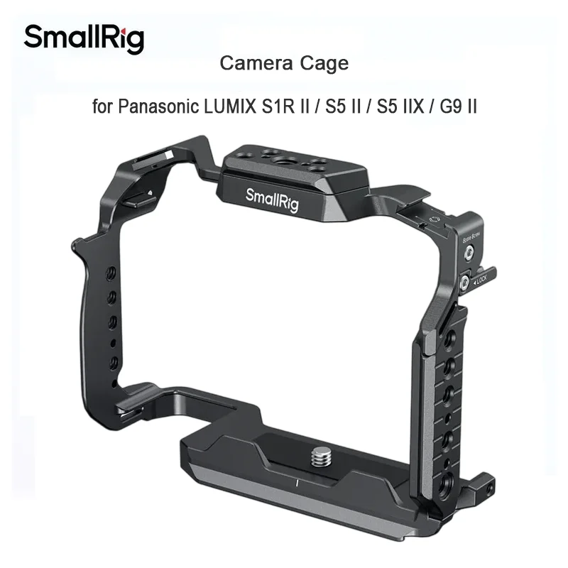 

SmallRig S1R Cage for Panasonic LUMIX S1R II / S5 II / S5 IIX / G9 II w HawkLock Quick Release w Arca-Swiss Bottom Plate 4902