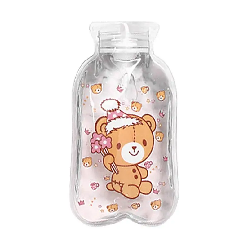 Hot Water Pouch Hot Water Pack Hand Warmer Portable Hot Water Bottle Transparent Cartoon Hot Bag Warm Water Bottle For Menstrual