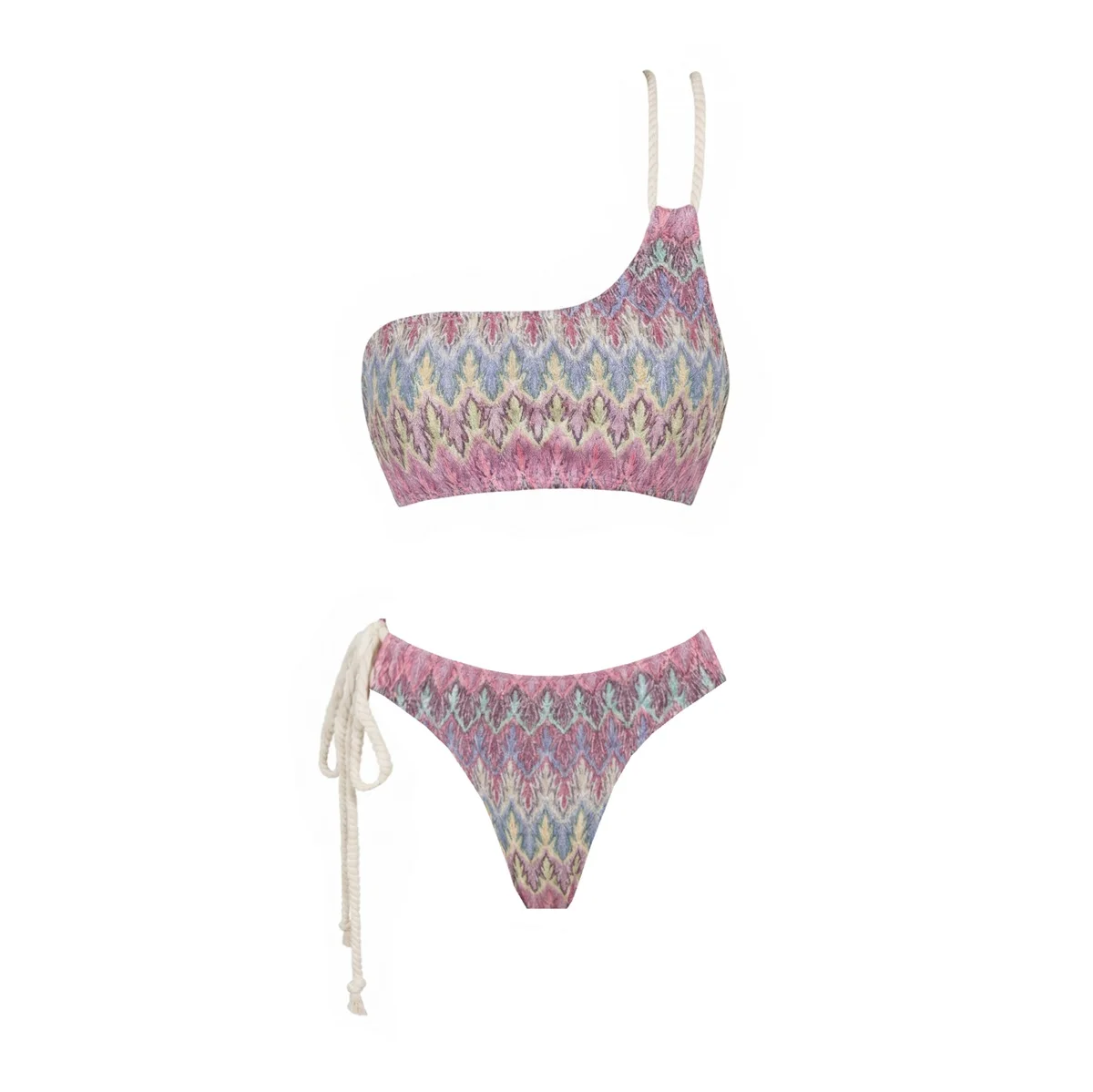 Crochet Printed 3Pcs Sexy Bikini 2026 New Swimsuit Women Swimwear Female Mini Skirt Cover Up Beachwear Bathingsuit Swimming Suit
