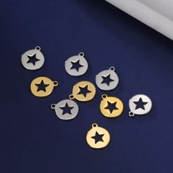 EUEAVAN 5pcs Stainless Steel Star Charms for Jewelry Making Tiny Necklace Bracelet Earrings DIY Pendant Supplies Wholesale