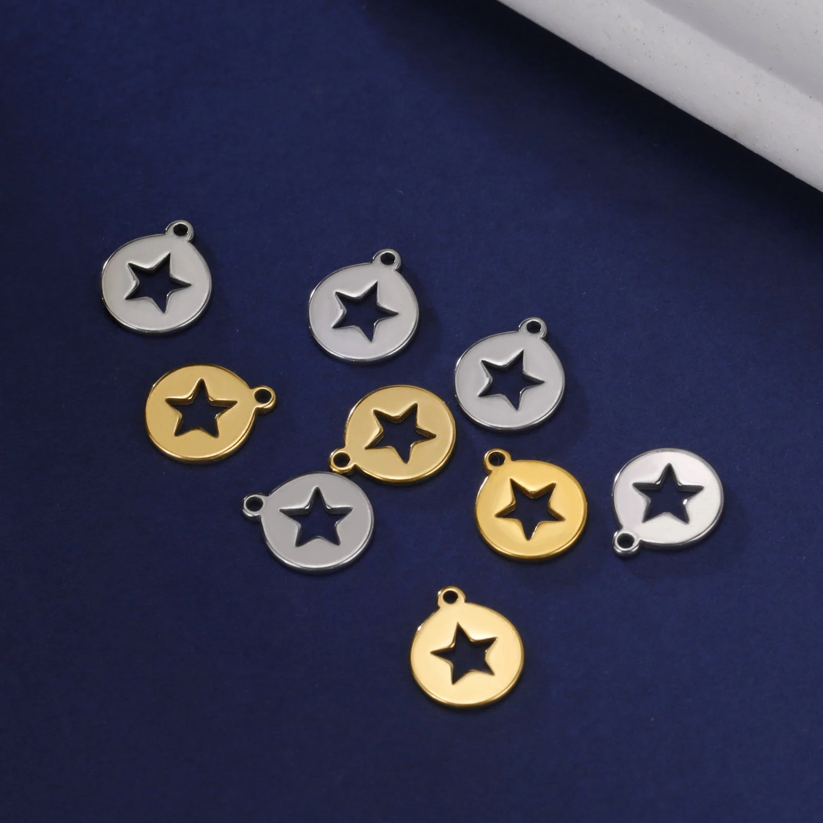 EUEAVAN 5 sztuk gwiazda ze stali nierdzewnej Charms dla tworzenia biżuterii Tiny naszyjnik bransoletka kolczyki DIY wisiorek dostaw hurtowych