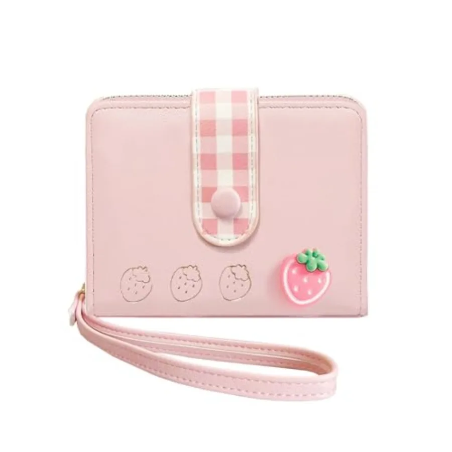 

Sunwel Fashion Strawberry Wallet Card Holder Small Cute Wallet Zipper Coin Pocket Wallet for Women Girls